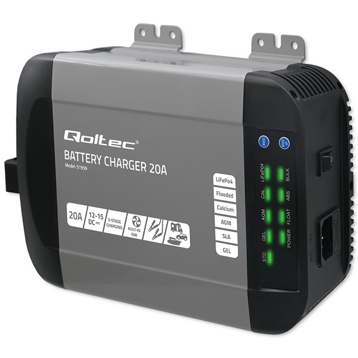 Qoltec Monolith 20A 12V nabíjačka pre akumulátory LiFePO4 a Agm