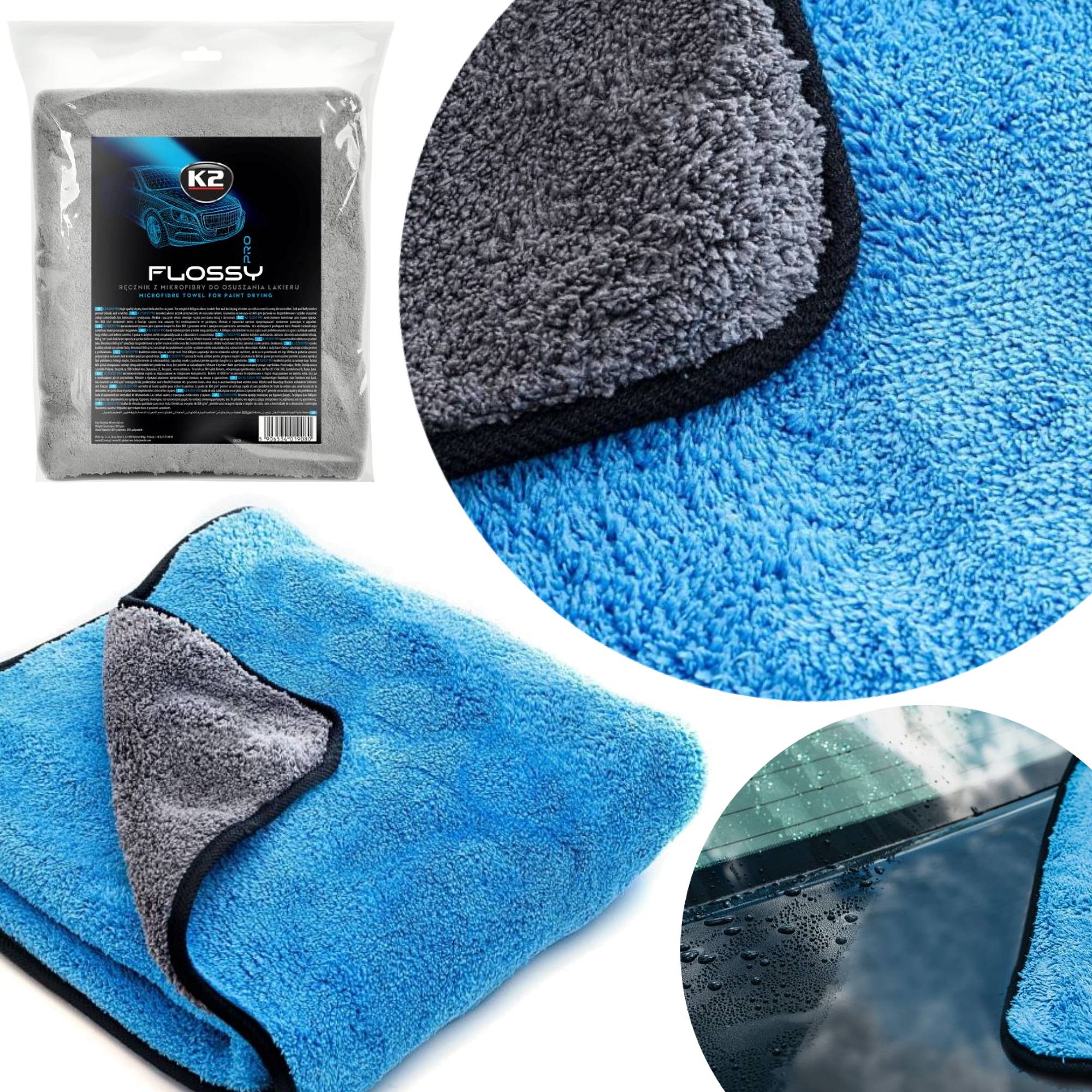 K2 Flossy Profesjonalny Ręcznik Do Osuszania Polerowania Woskowania Auta