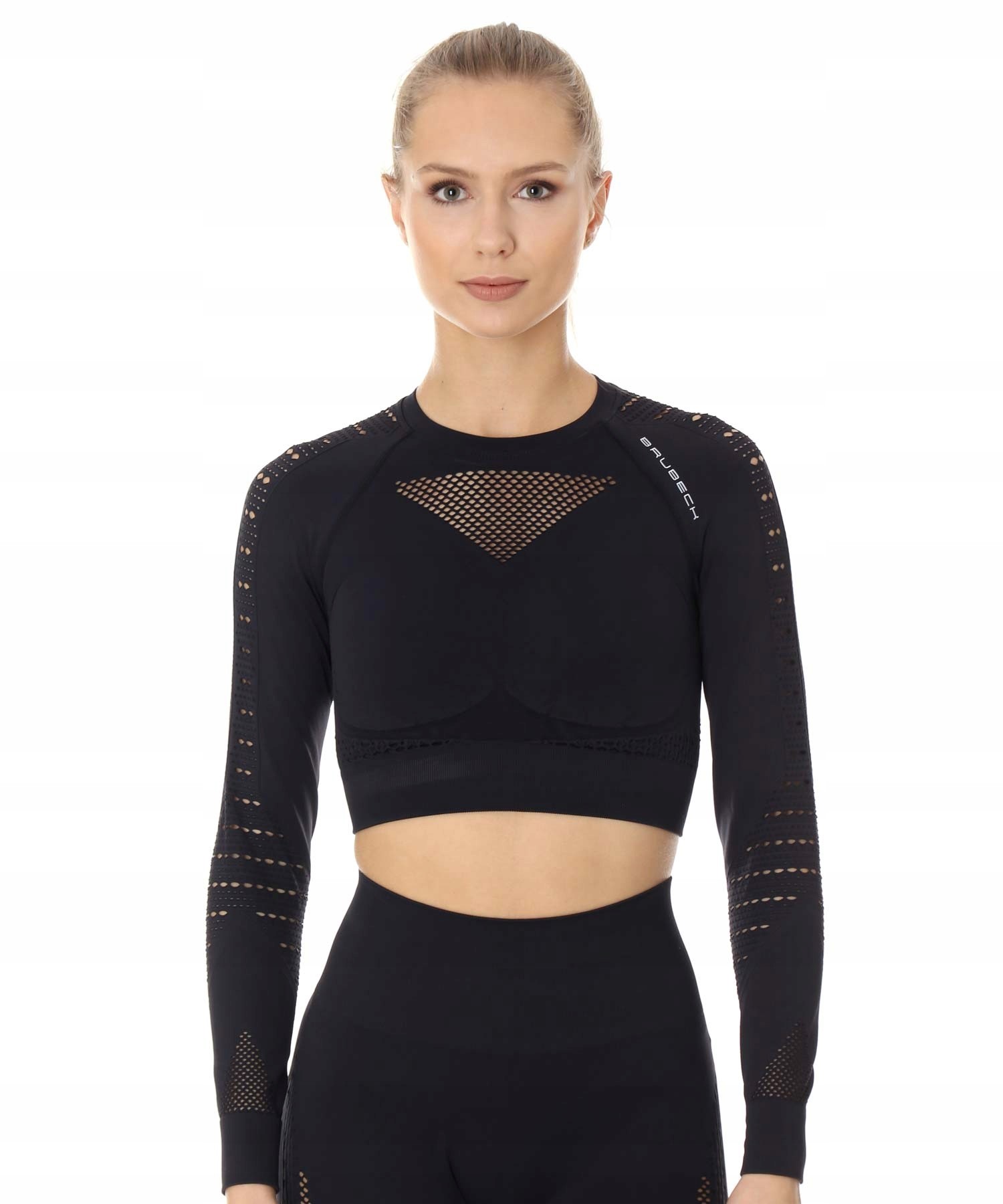 Damski top Gym z długim rękawem Brubeck L czarny