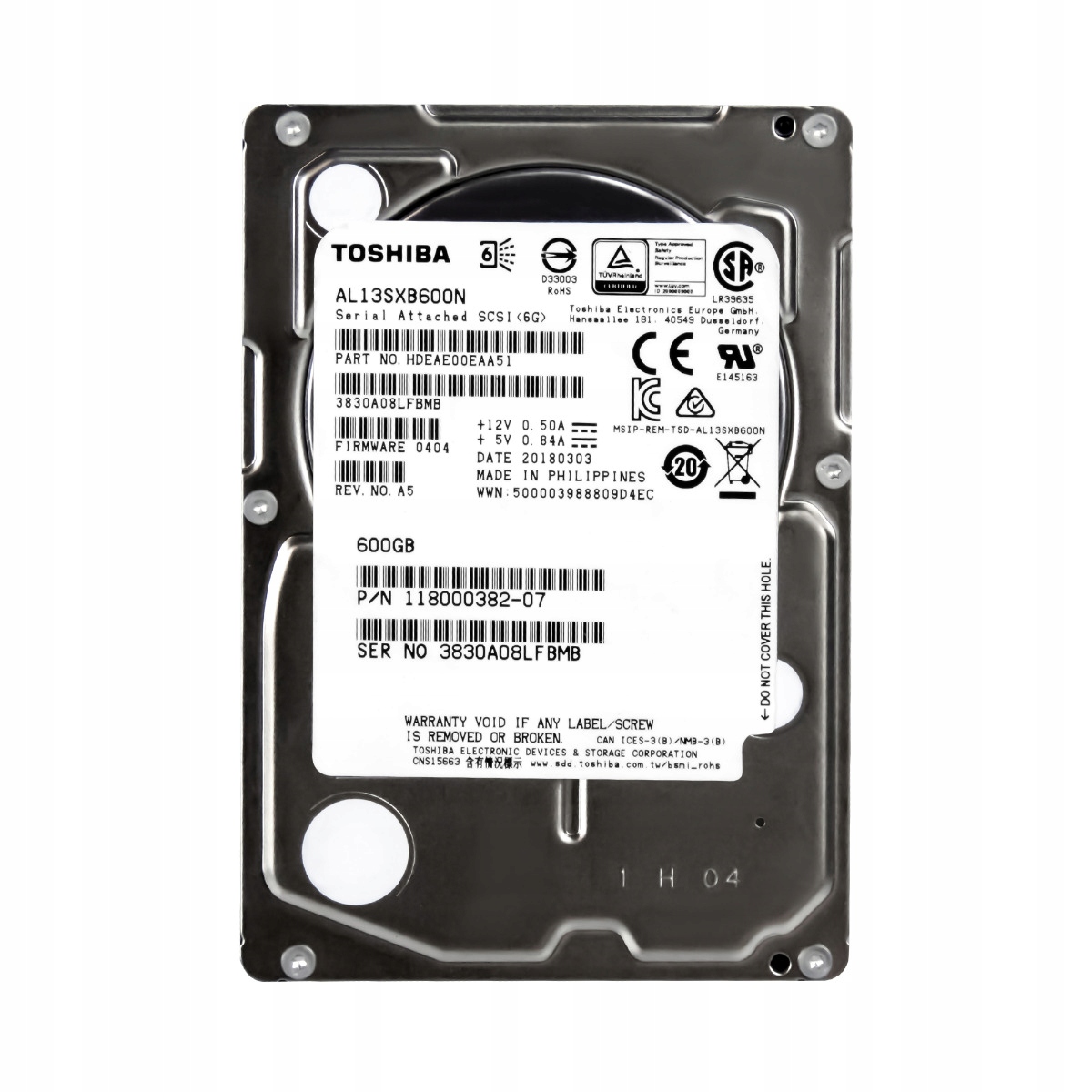 Toshiba 600GB 15K 64MB SAS-2 2.5'' AL13SXB600N