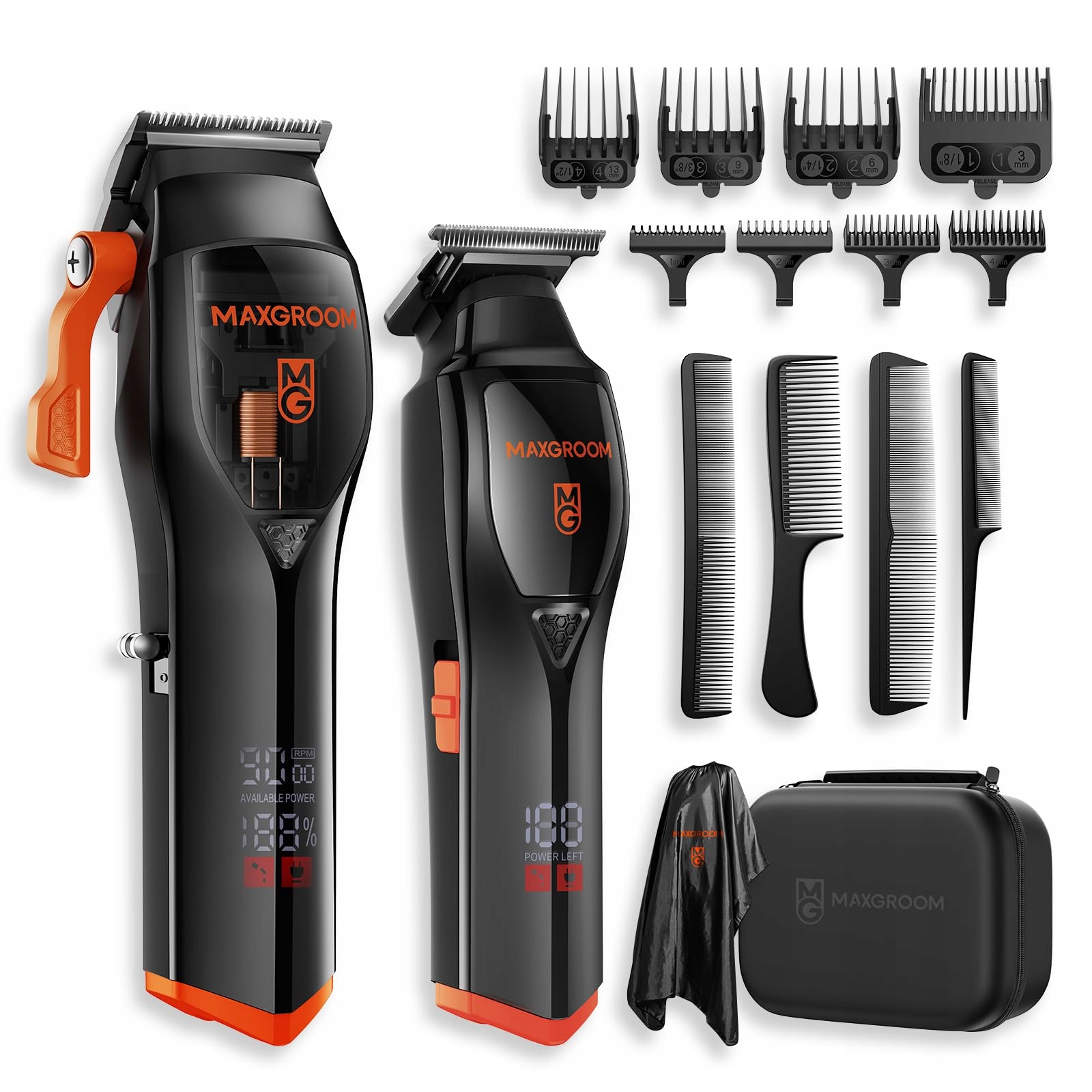 Maxgroom Sada zastřihovače Barber 9000 Rpm Led Zero Gap Profi