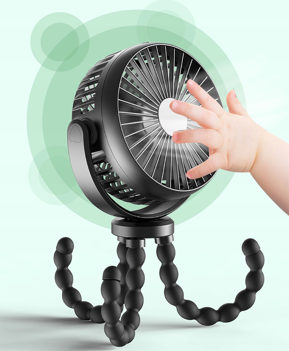 WIATRACZEK do wózka dzieci WENTYLATOR USB z Klipy Marka bez marki