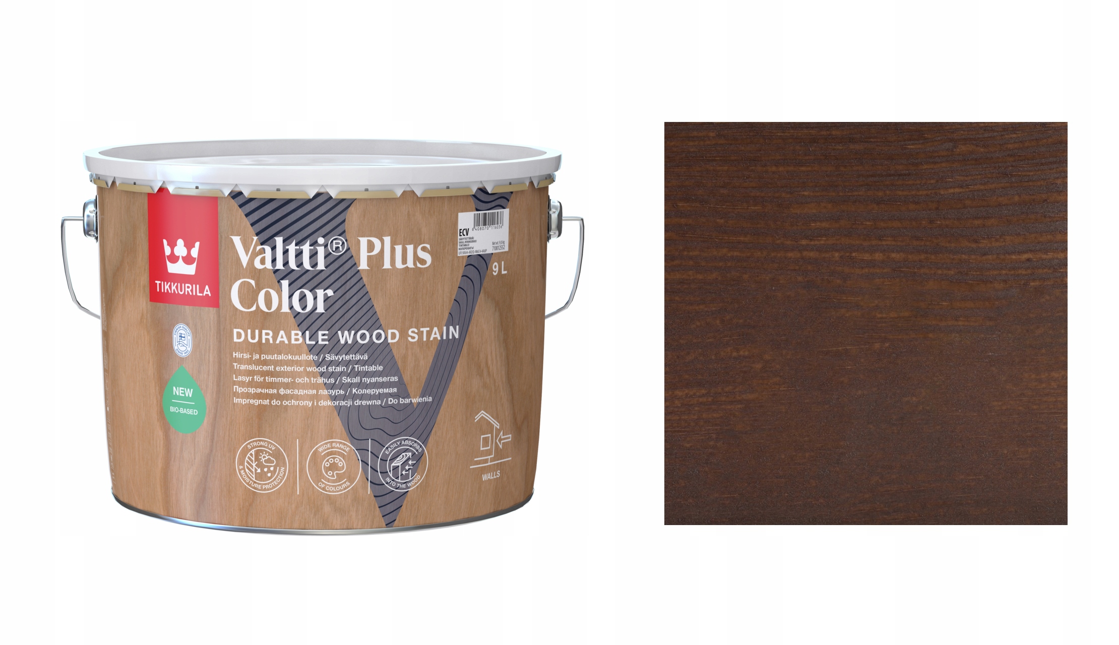 TIKKURILA VALTTI PLUS COLOR 9L 5077 KANTO-ПРОПИТКА БЫСТРОСОХНУЩАЯ