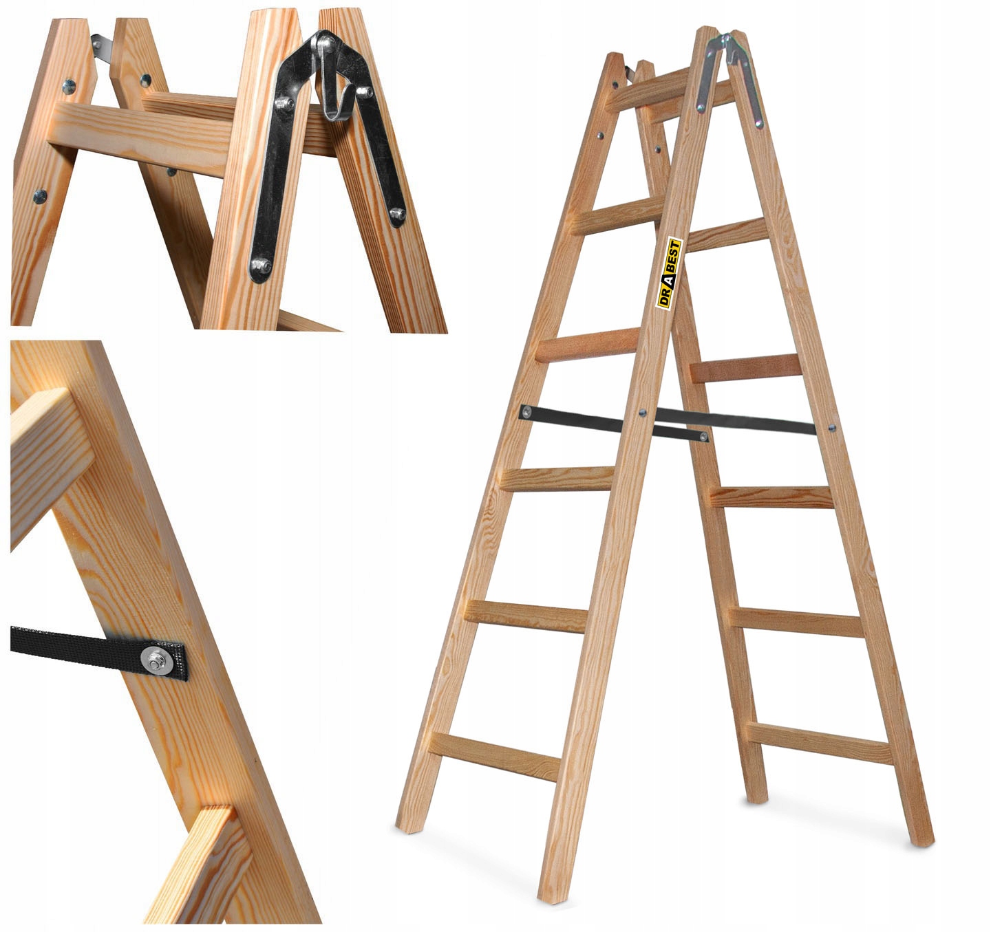 Drevená maliarska dekorácia obojstranná 2x6 stupňov Drabest 150 kg Hak