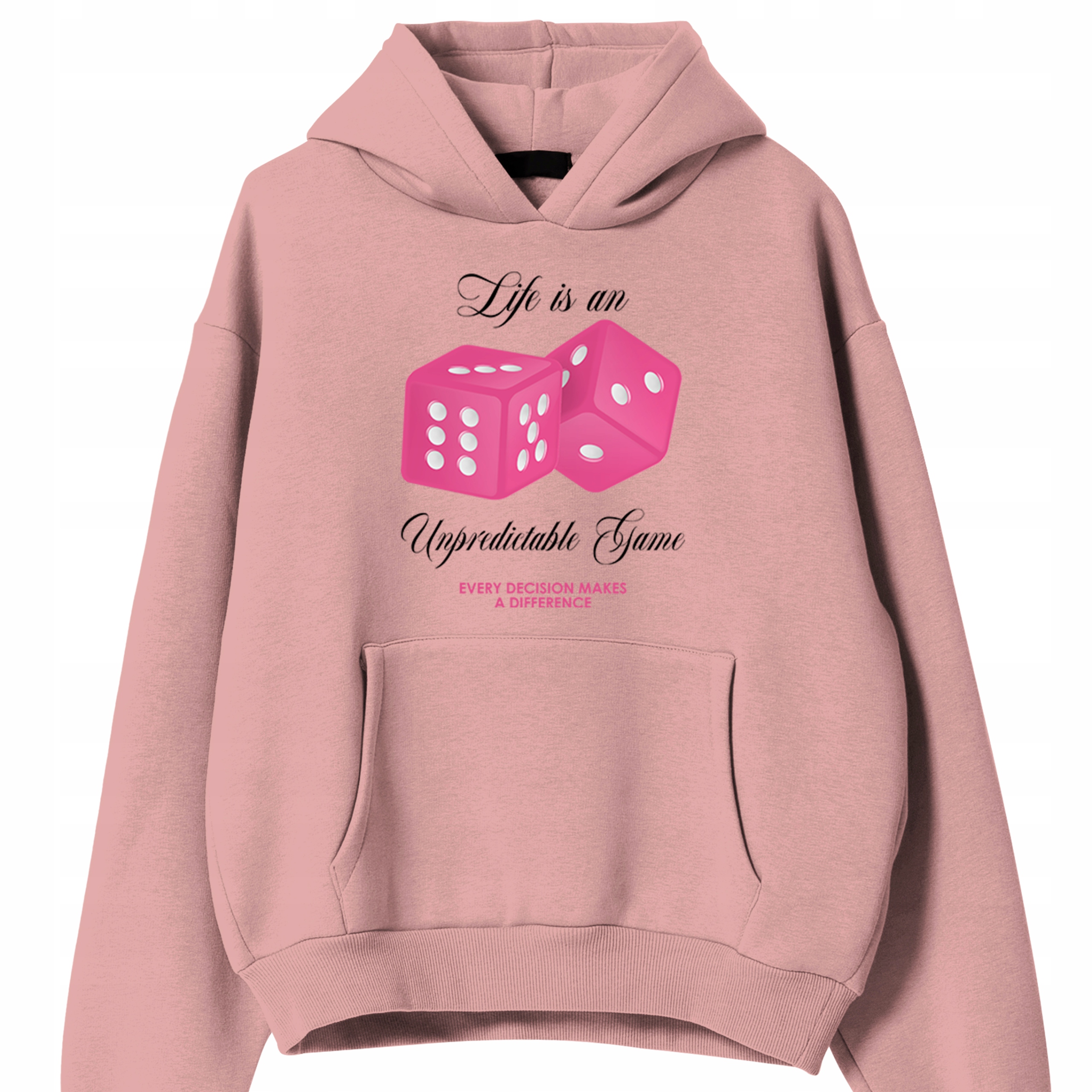 Mikina Růžová S Kapucí jako Dárek Life Is An Unpredictable Game S