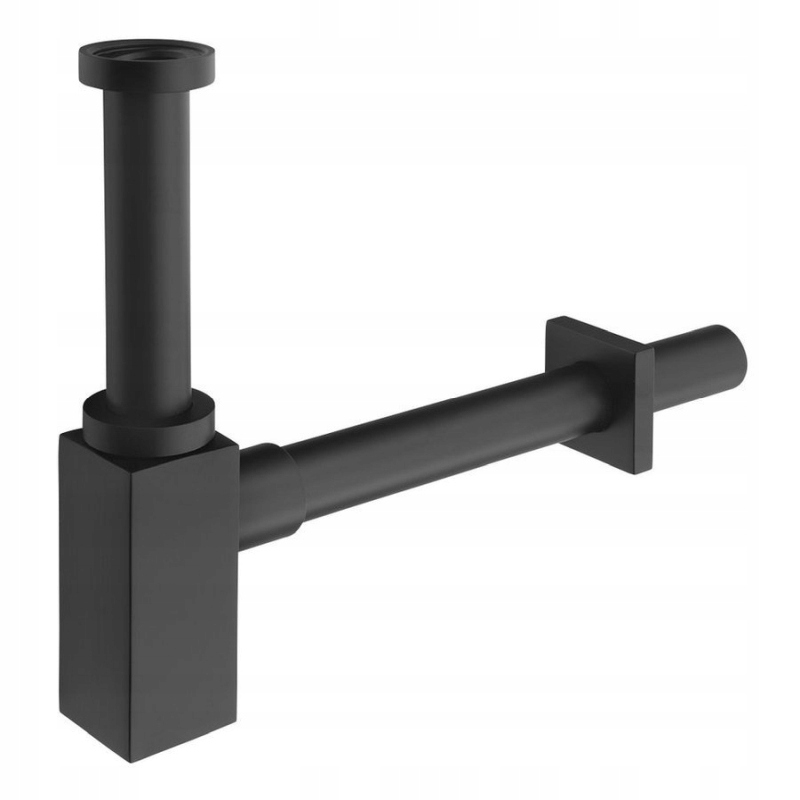 Sapho Umývadlový sifón 5/4" odtok 32 mm štvorcový, čierny mat SI415