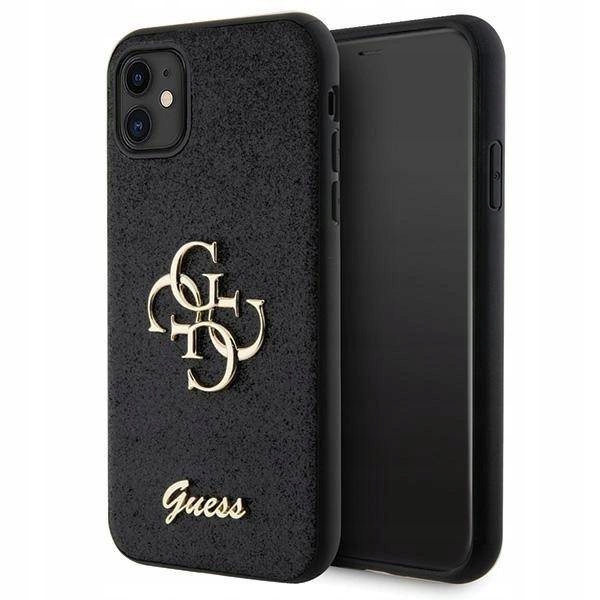 Pouzdro Guess GUHCN61HG4SGK pro iPhone 11 Xr černé Glitter Script Big 4G