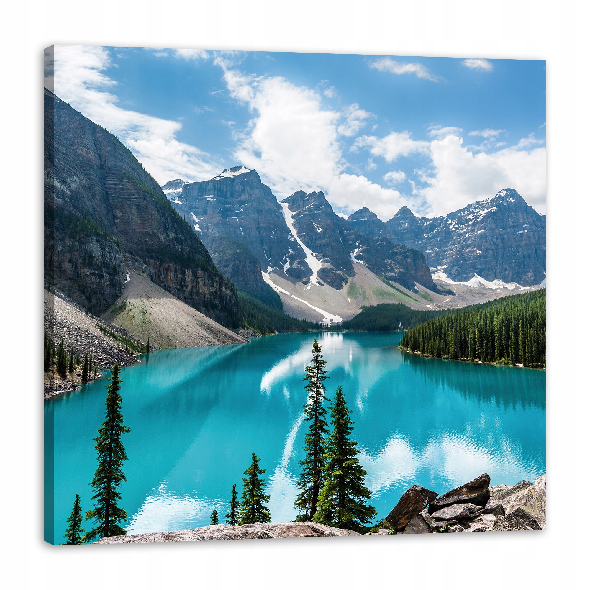 Obraz na plátně Příroda Hory Les Modrá Voda 80x80 cm