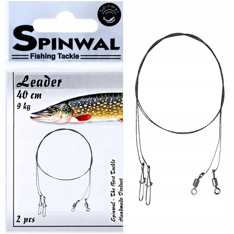 Przypon Spinningowy Spinwal Leader Wolframowy 40cm 9kg 2szt. Na Szczupaka
