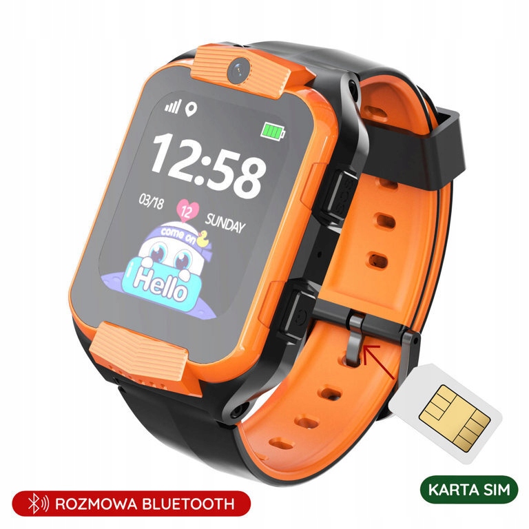 Detské Smartwatch Pacific 32-3 Kids oranžové čierne Gravírované