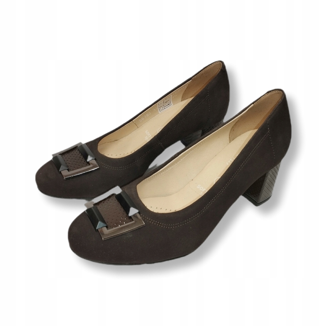 Lodičky Elegance a pohodlí kůže Bioeco Arka 1074 hnědá semiš vel.39