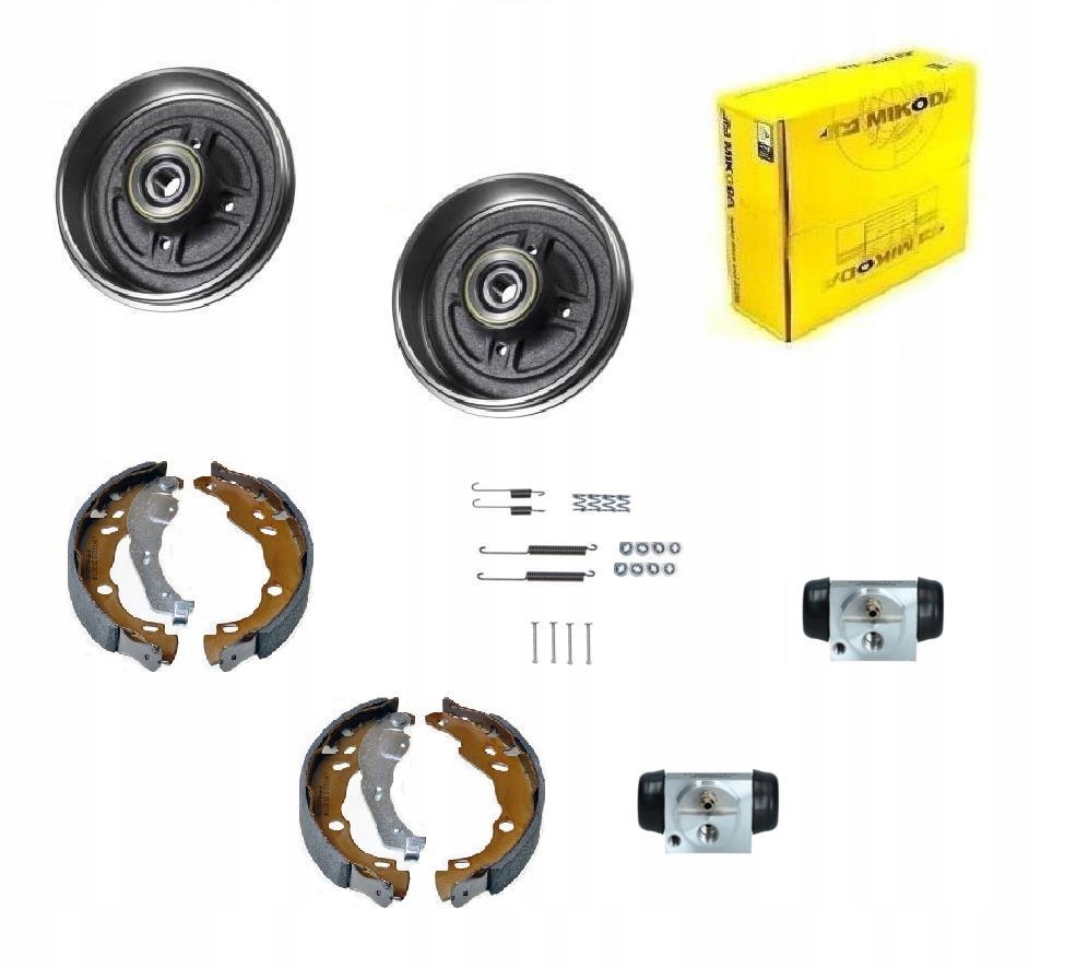 Bubny Čelisti Ložiska Peugeot 207 208 301 Citroen C3 DS3 C-elyse 228MM Sada