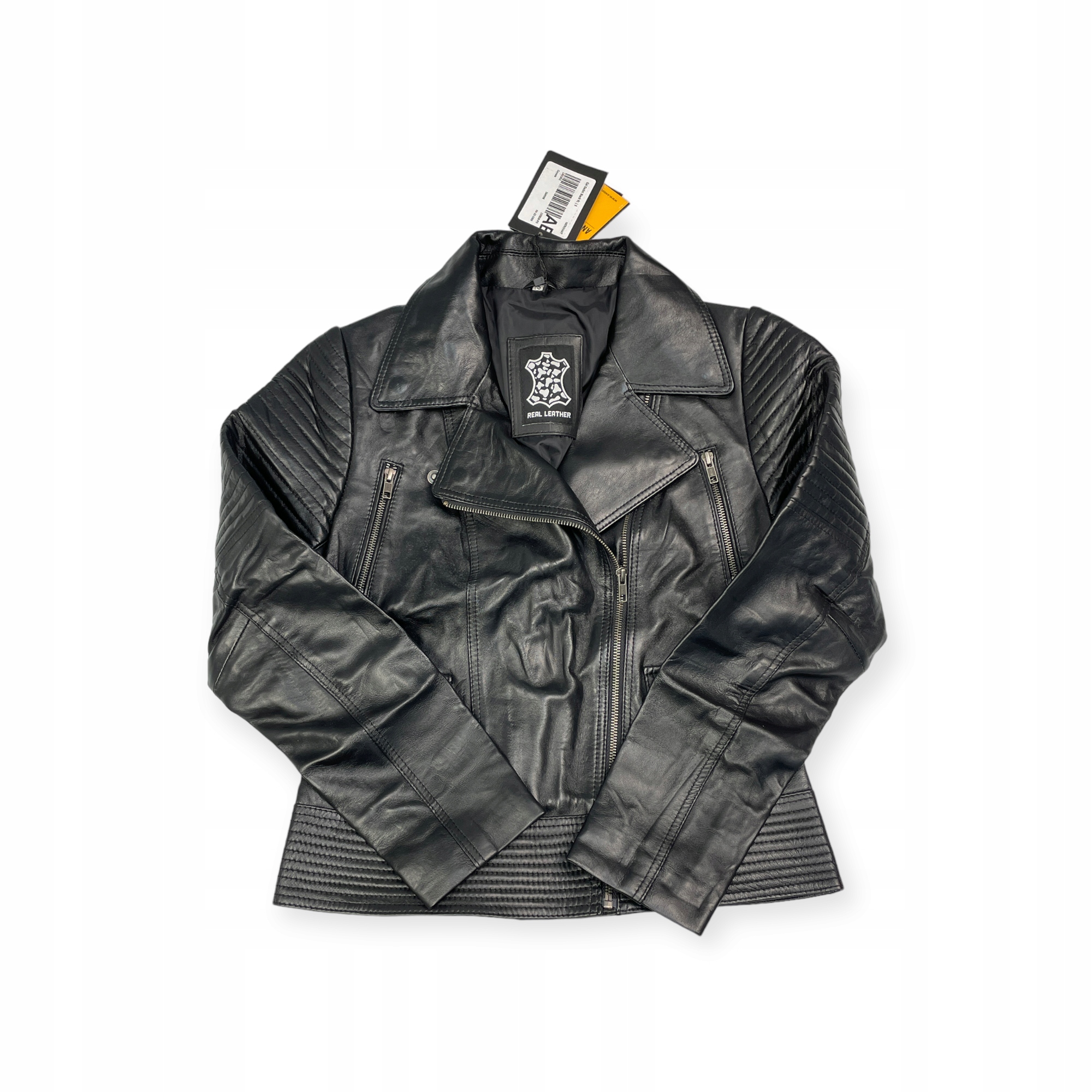 Dámská černá kožená bunda Real Leather S