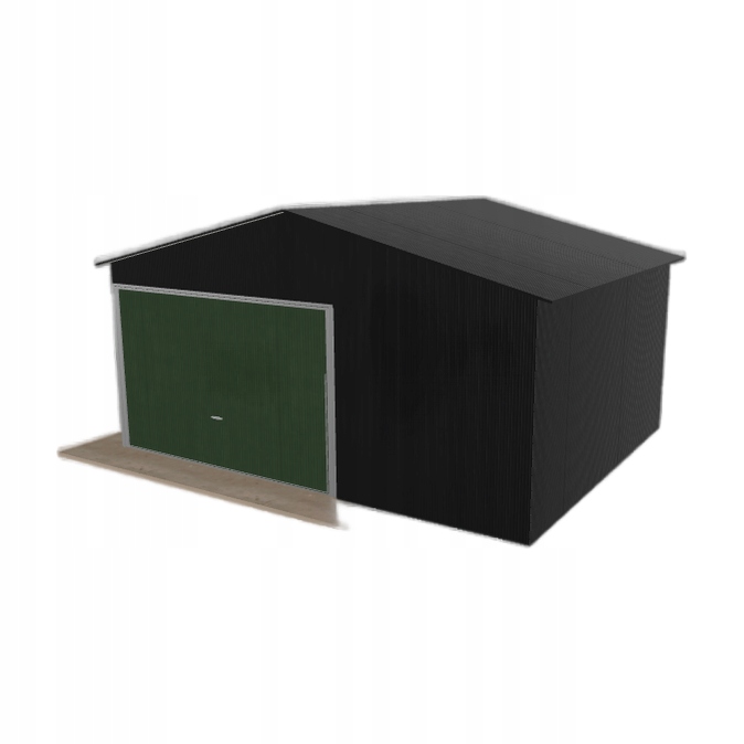 Plechová garáž 5x4 m jednopolohová, dvouspádová, černá