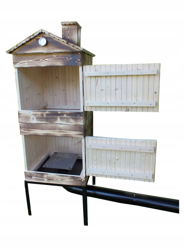 WĘDZARNIA ogrodowa podwójna60x60 drewniana OPALANA