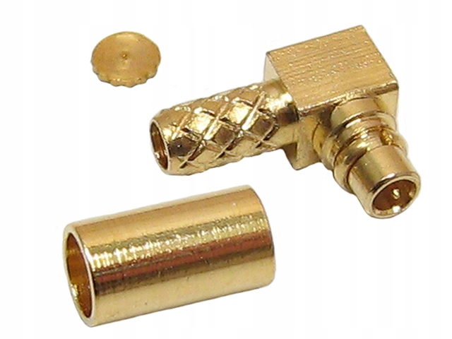 Wtyk antenowy MMCX 50Ohm kątowy zaciskany RG174