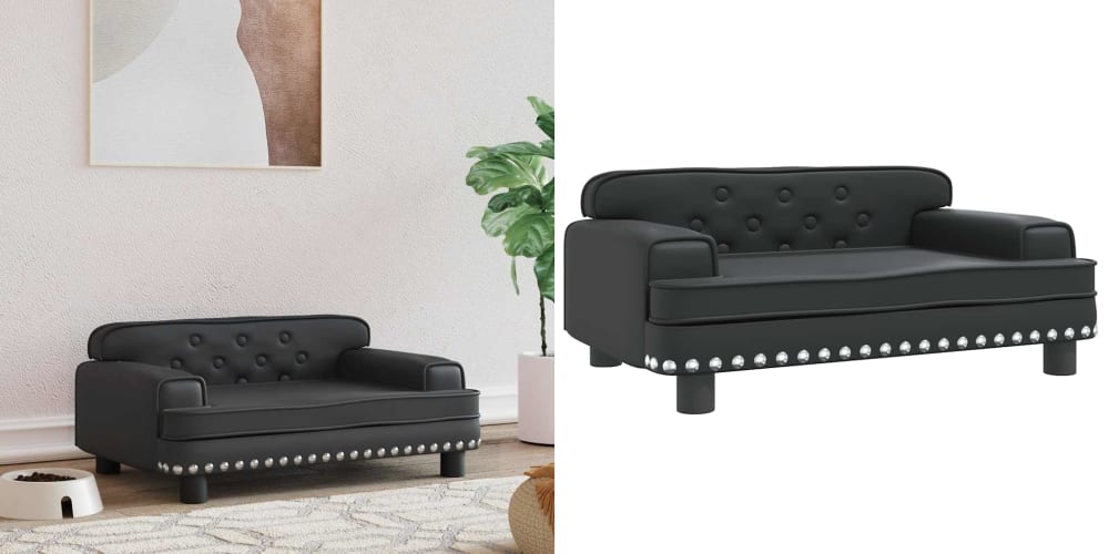 Levně Černé Pelíšek pro psa, 70x45x30 cm, umělá kůže