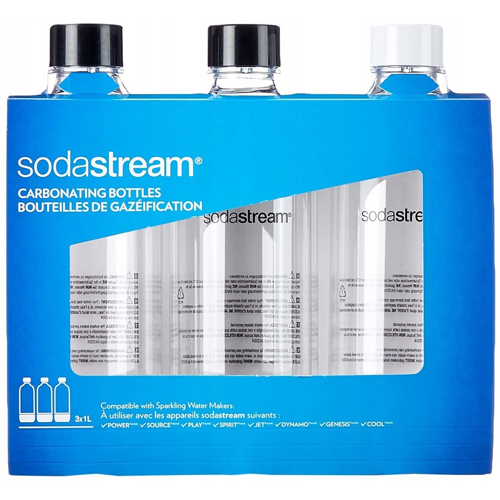 Sodastream Standard láhev, Tripack (3x1l) černá, bílá