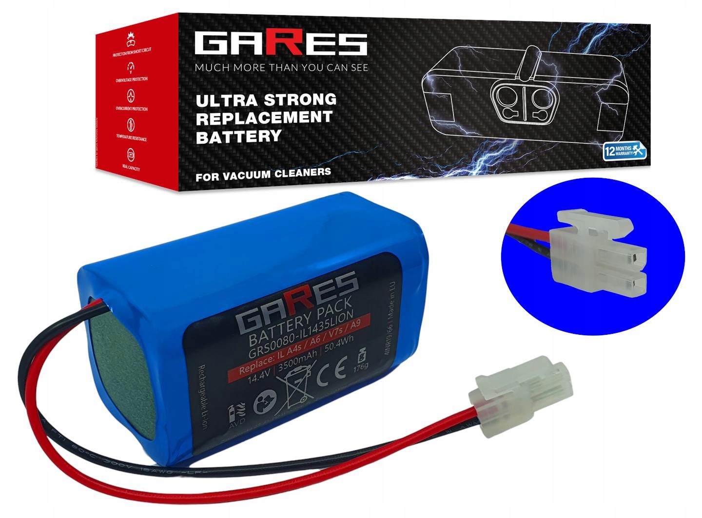 Akumulátor Gares pro Ecovacs 4ICR19/65 Deebot CR130 X580 14,4V 3,5Ah