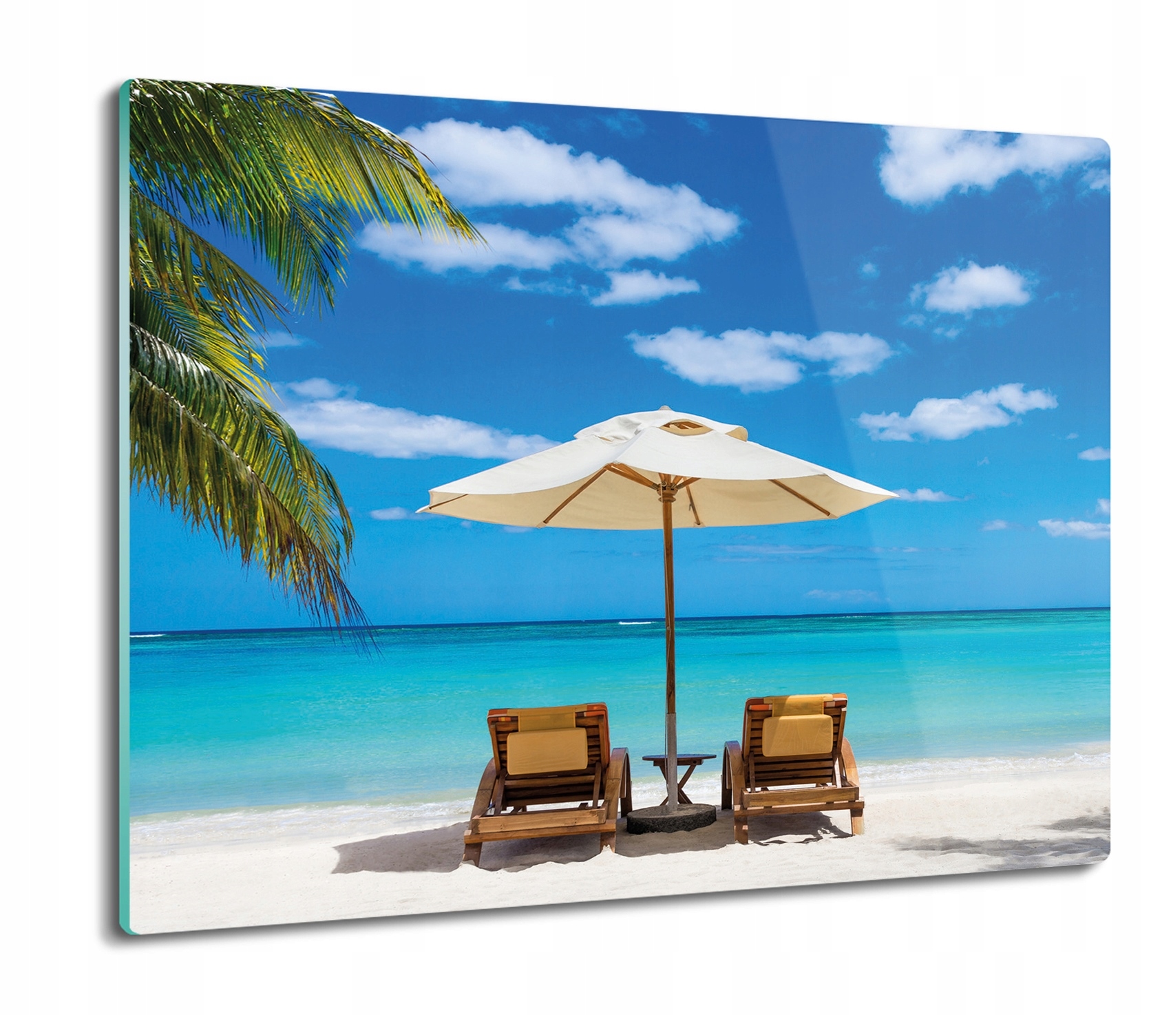 

Plaża tropik leżaki 60x52 deska do kuchni ze szkła