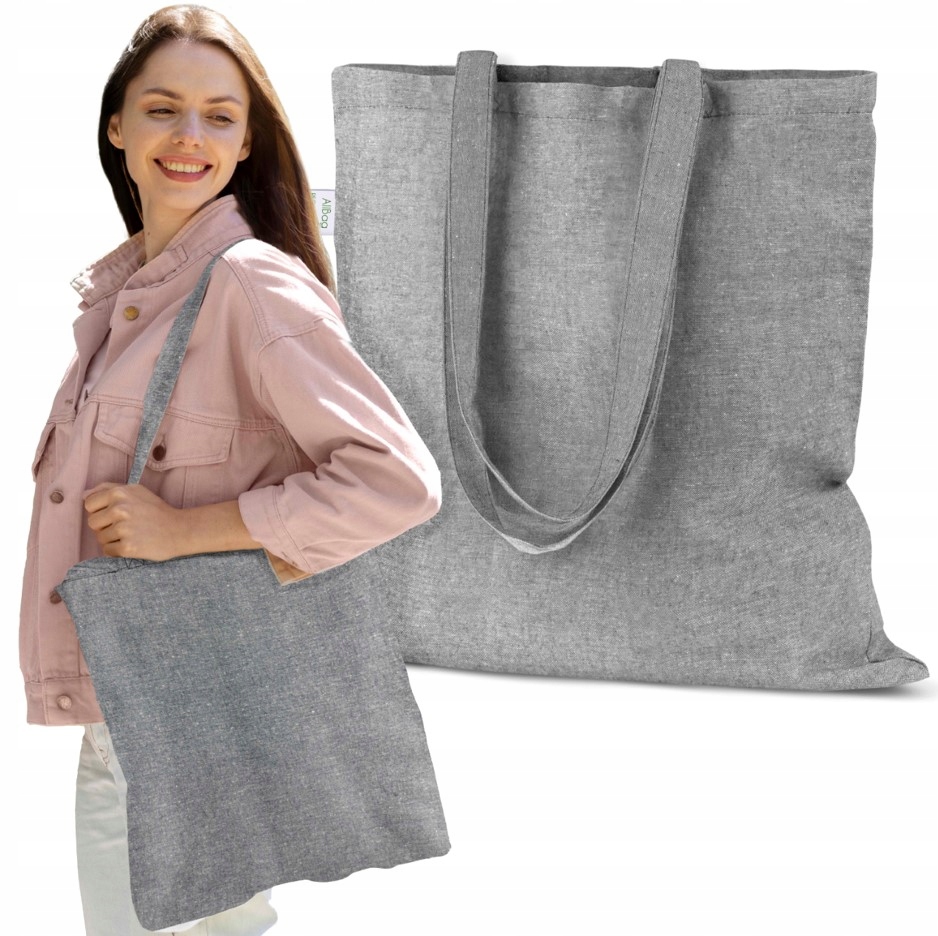 Torba BAWEŁNIANA na zakupy RECYKLING eko torebka