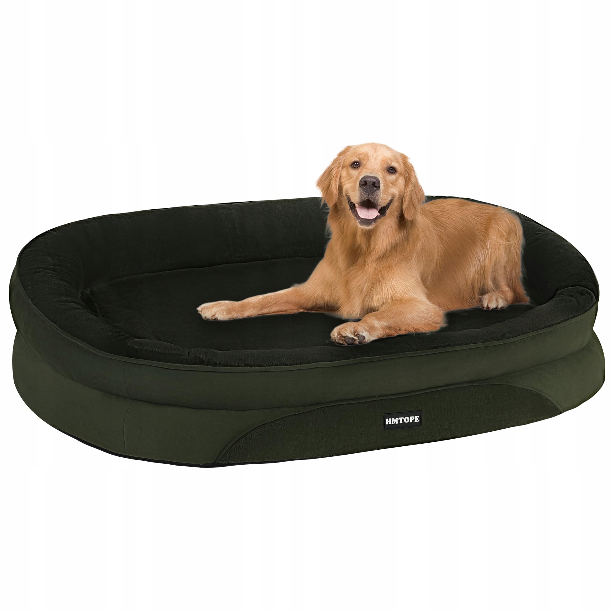 Levně Hmtope Pelíšek pro psy Pohovka s odnímatelným potahem z olivového dřeva