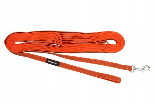 Levně Amiplay Vodítko Tréninkové Rubber S-m 500CM Oranžové