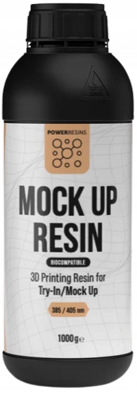 Uv živica PowerResins Mock Up Protetická 1 kg 1 l Pre 3D tlačiareň Spoľahlivá
