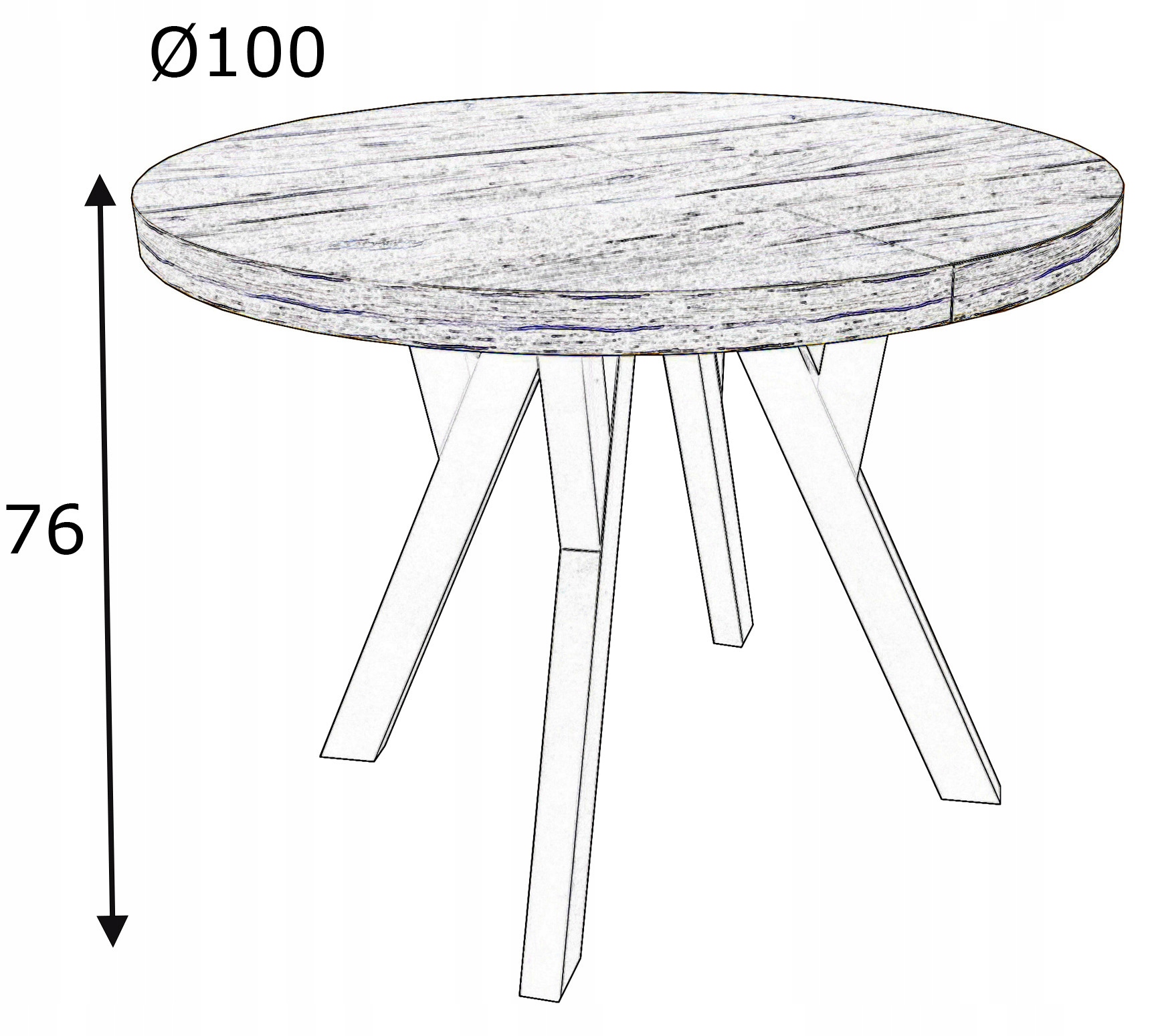 Stół okrągły Lancelot solidny nierozkładany Ø100 Kolekcja RO-7