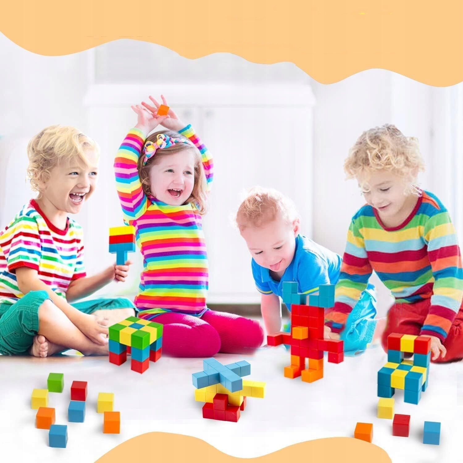 3D MAGNETYCZNE KLOCKI, MAGNETYCZNE KOSTKI DO UKŁADANIA DLA MAŁYCH DZIECI Płeć unisex