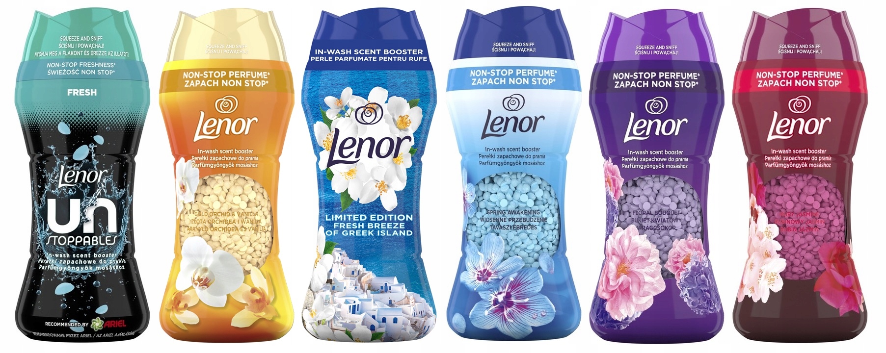 Zestaw 6x Perełki zapachowe do prania Lenor Mix zapachów 195g