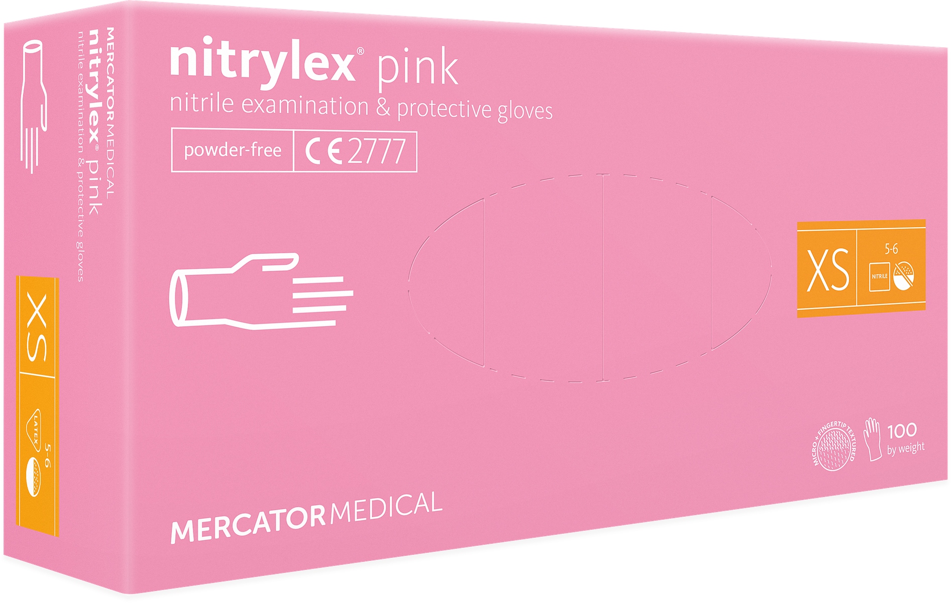 NITRYLOWE RĘKAWICE NITRYLEX PINK RÓŻOWE 100 SZT XS