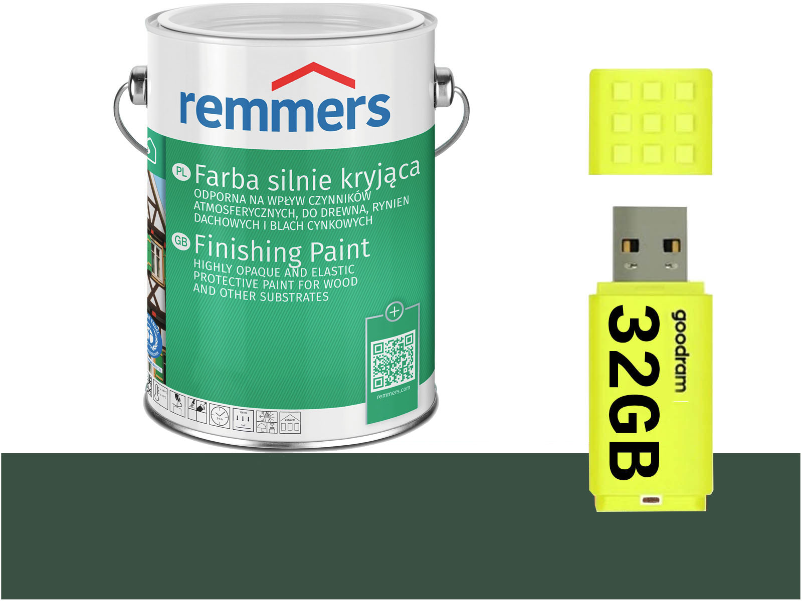 Remmers kryjąca farba drewna Zieleń Butelkowa 2,5