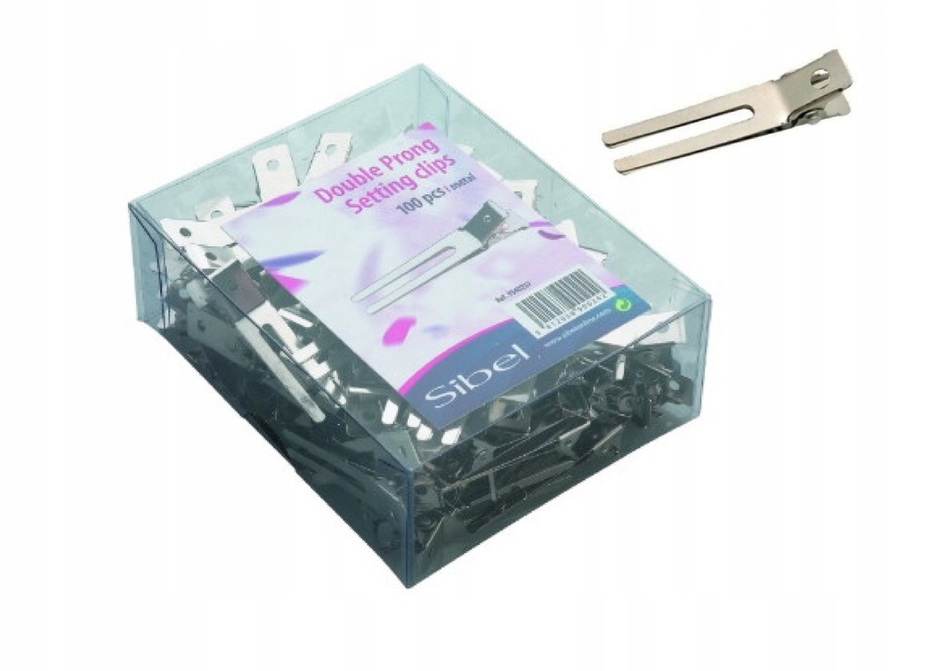 Kovové kadeřnické klipy Spony na vlasy 4,5 cm Dvojité sponky 100 ks