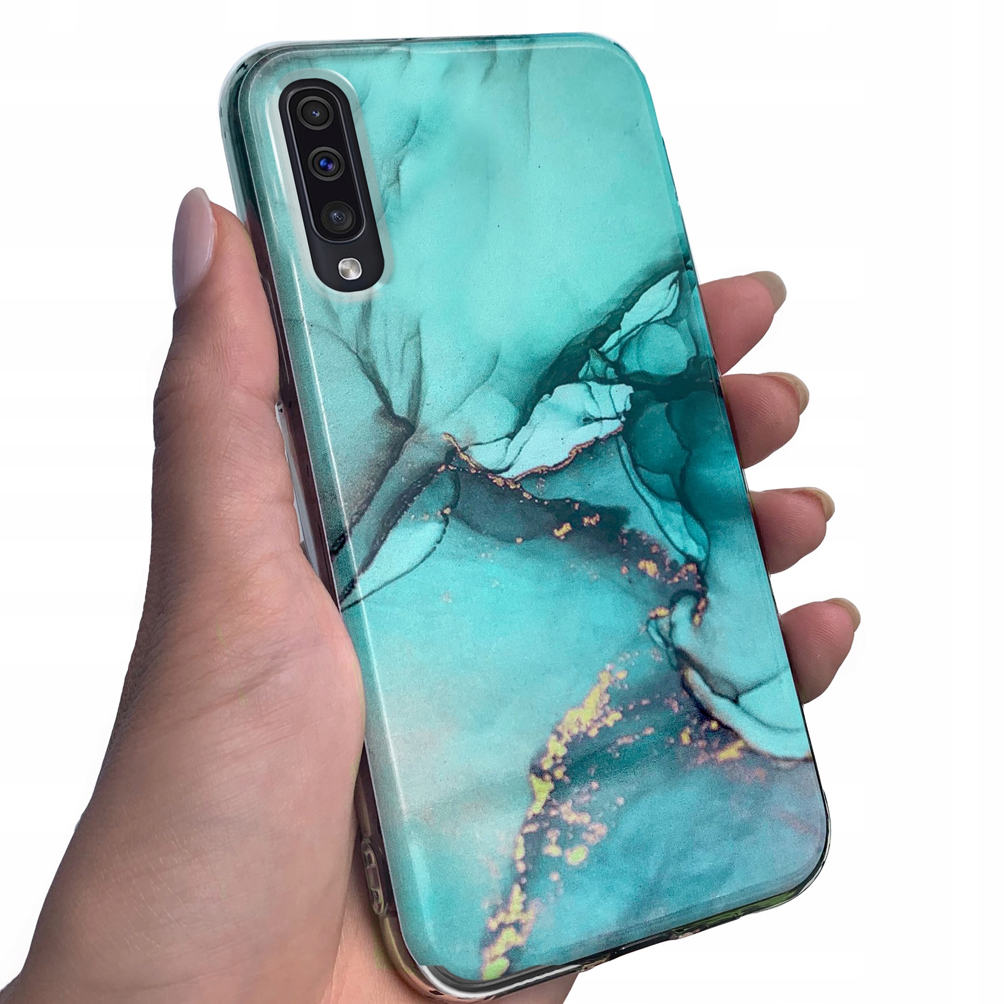 

Grube etui 2MM do Samsung A70 wzory + szkło