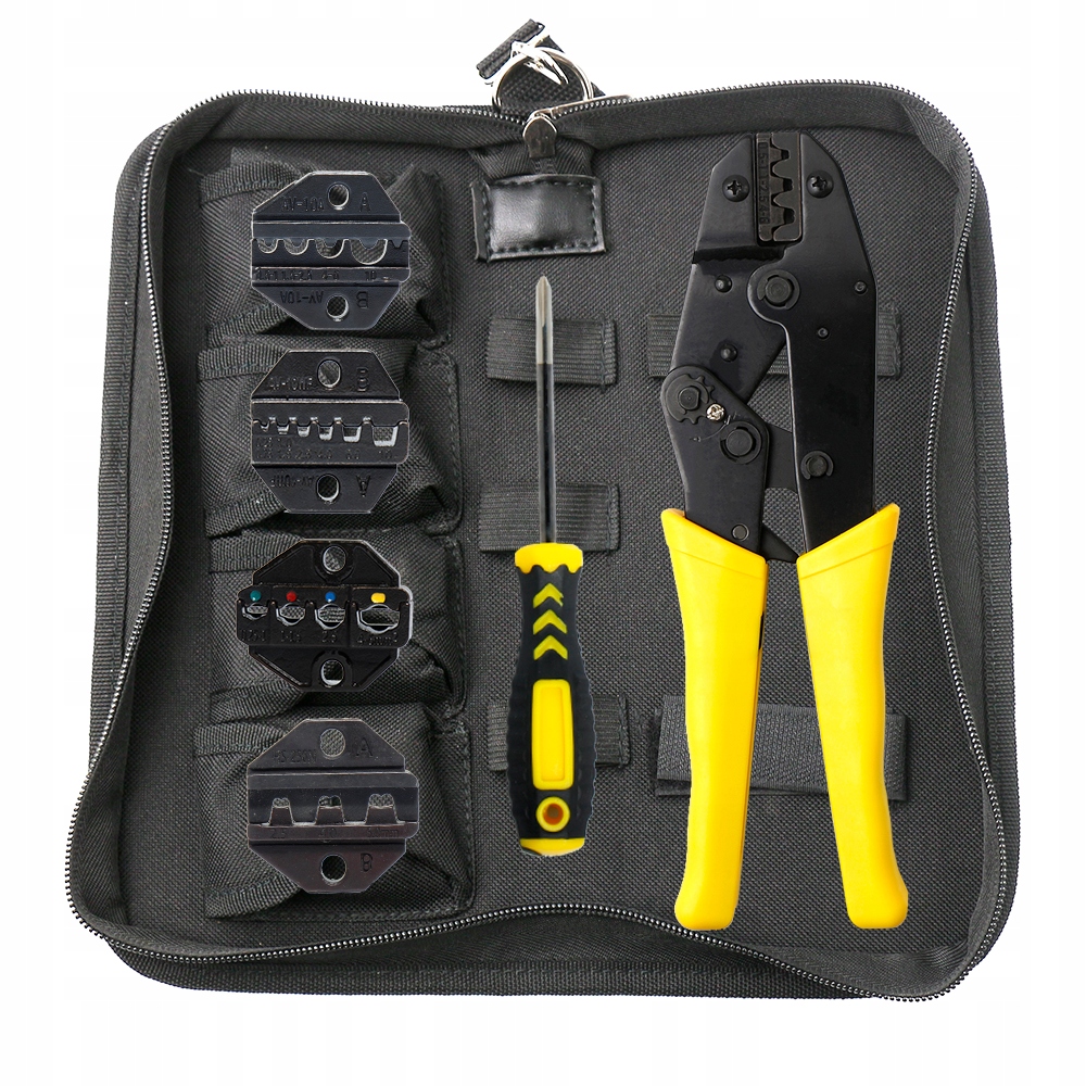 НАБОР ОБЖИМНЫХ ИНСТРУМЕНТОВ ДЛЯ СОЕДИНИТЕЛЕЙ 4 ШТАМПОВ КАБЕЛЬНЫЙ ОБЖИМНОЙ ИНСТРУМЕНТ