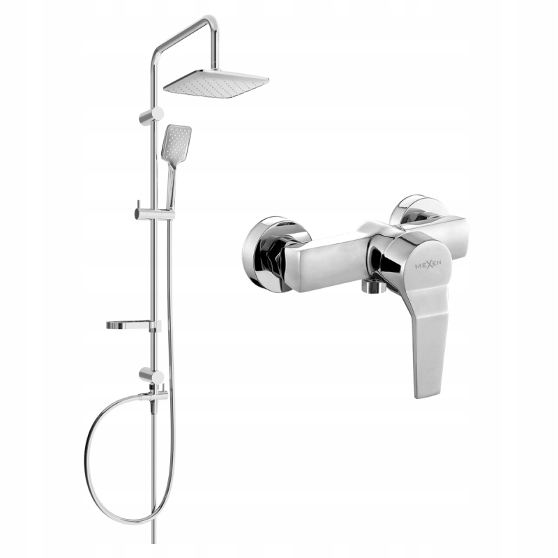 Mexen Sven odkrytý sprchový set s dešťovou sprchovou hlavicí a sprchovou ba