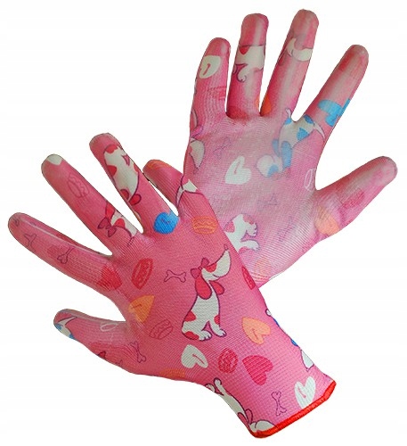 Женские садовые перчатки с розовым покрытием r. 8