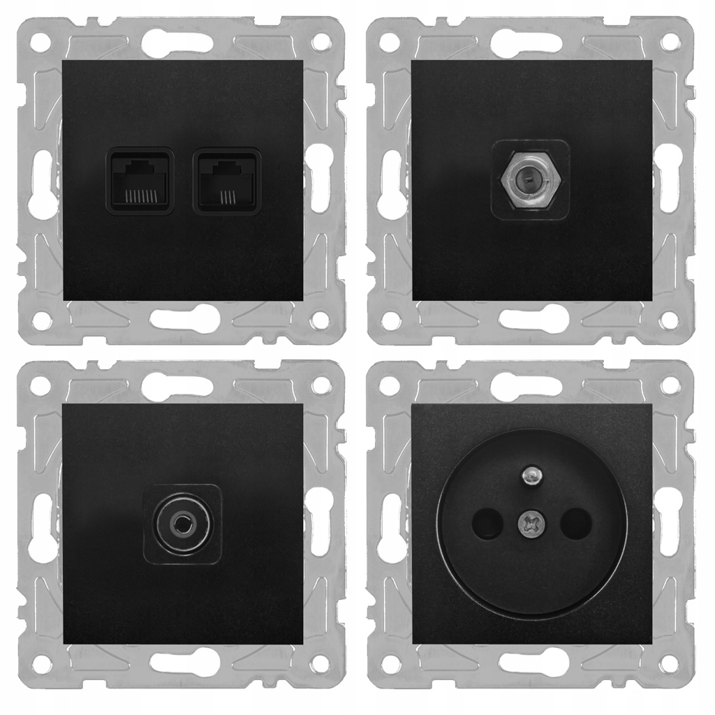 Ramka pojedyncza, plastikowa, czarna, QUAD, Electromalt, QAD1001B Rodzaj pojedyncza