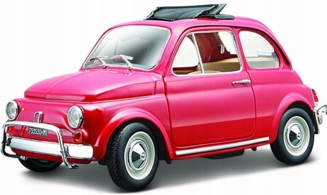 Fiat 500 L 1968 red 1:24 kovový Bburago 22099