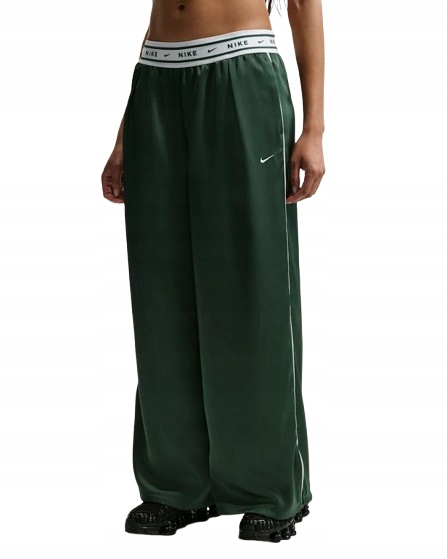 Dámské volné saténové kalhoty se středním pasem Nike Sportswear