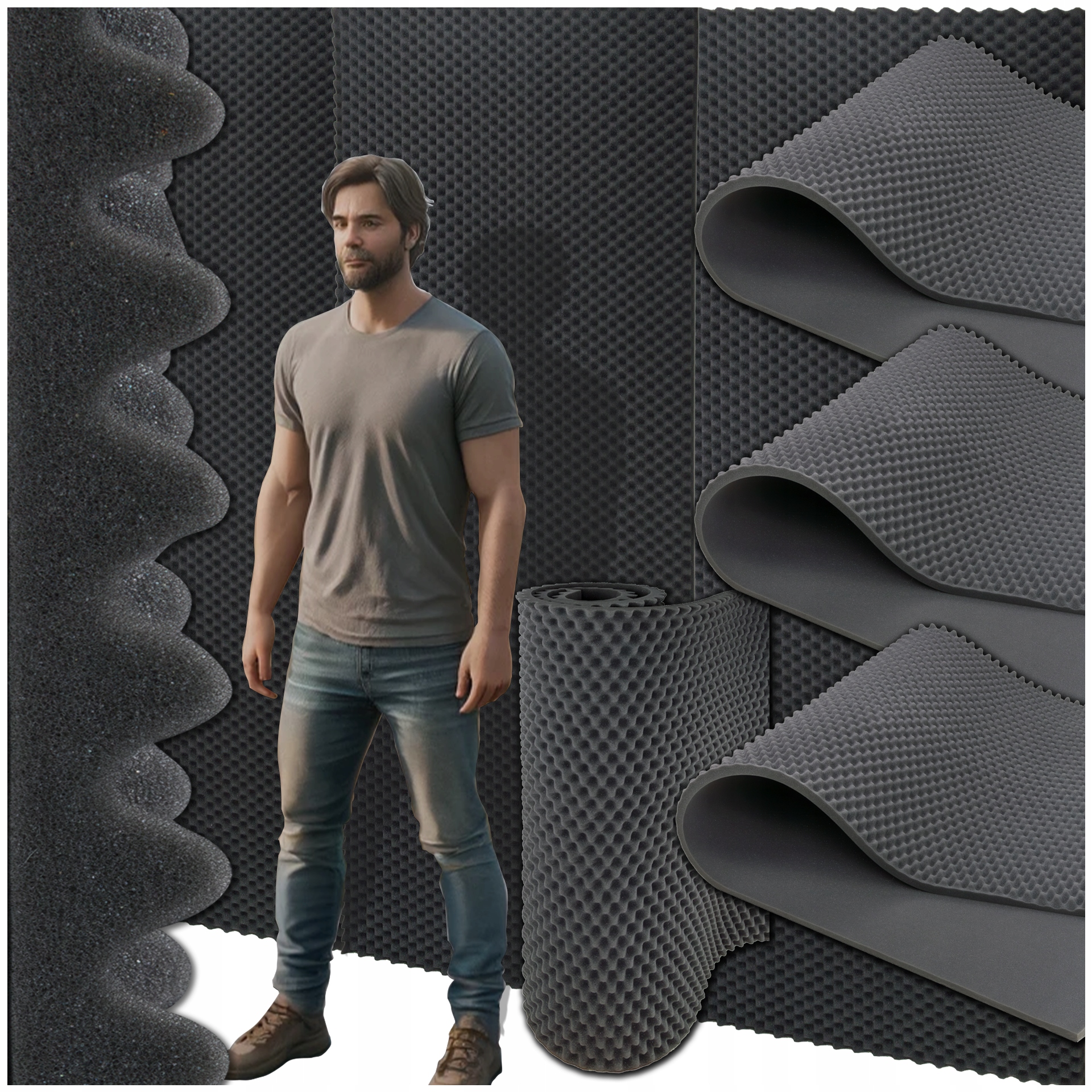 Pianki akustyczne FALA 6m² wygłuszająca hałas 3 CM kabina lektorska ścianę