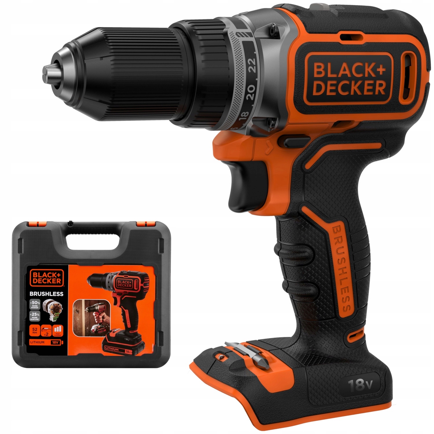 Black Decker Wkrętarka bezszczotkowa 18V 52Nm BL186NT body walizka