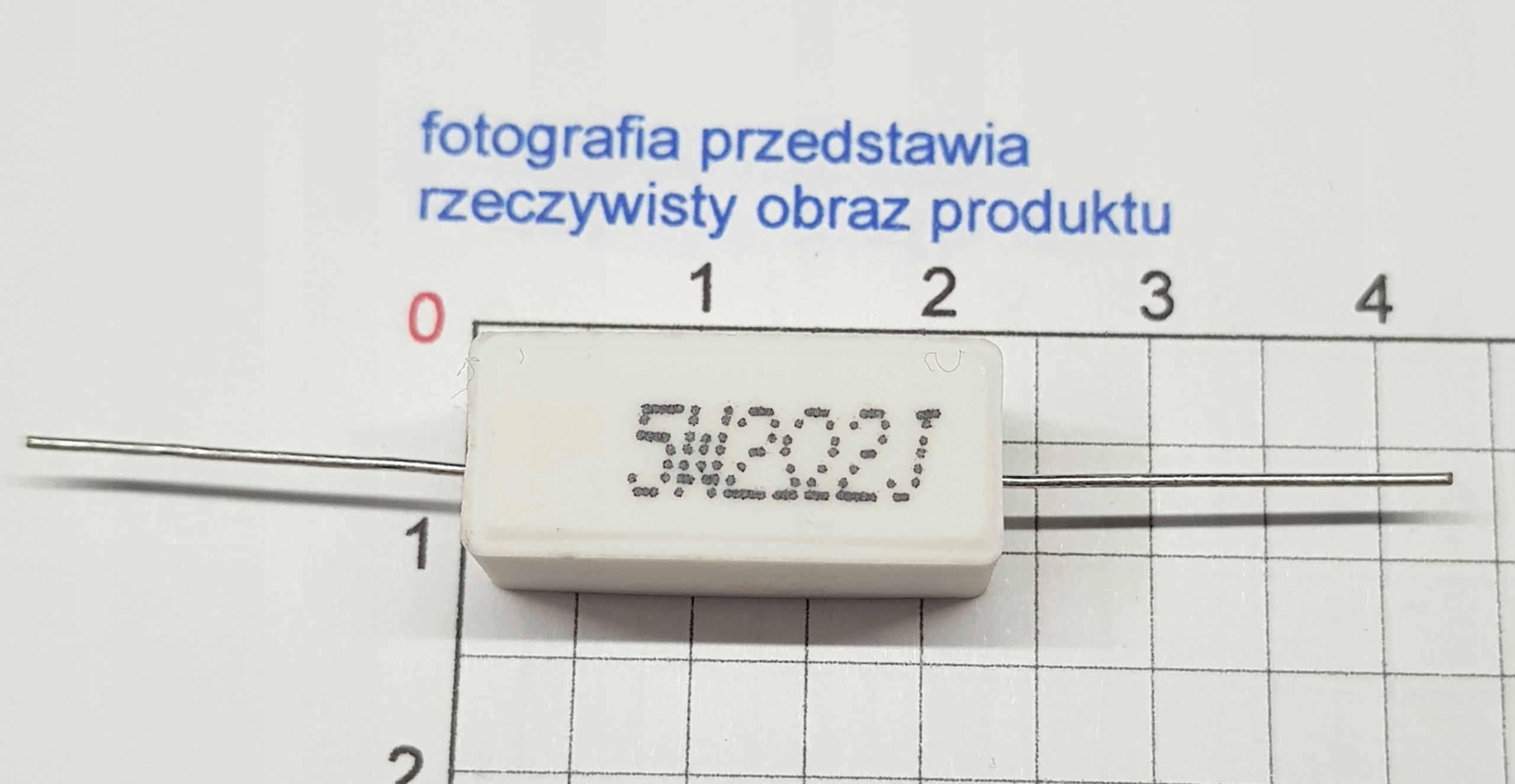 Rezystor opornik drutowy ceramiczny 5W 2,2 ohm cermentowy 2R2 R5W5%2R2
