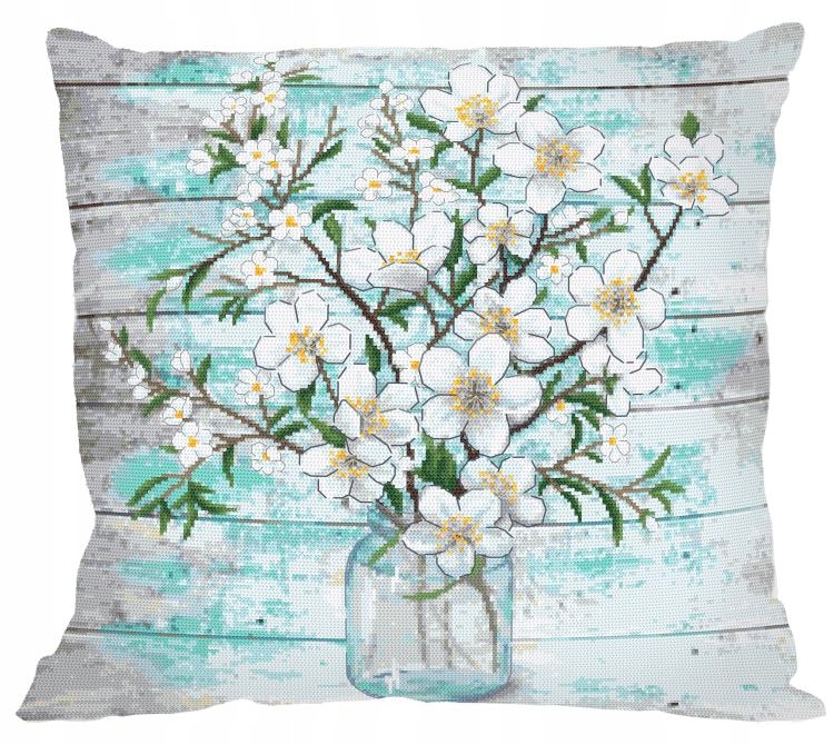 Vyšívací sada Polštář Jasmínová kytice