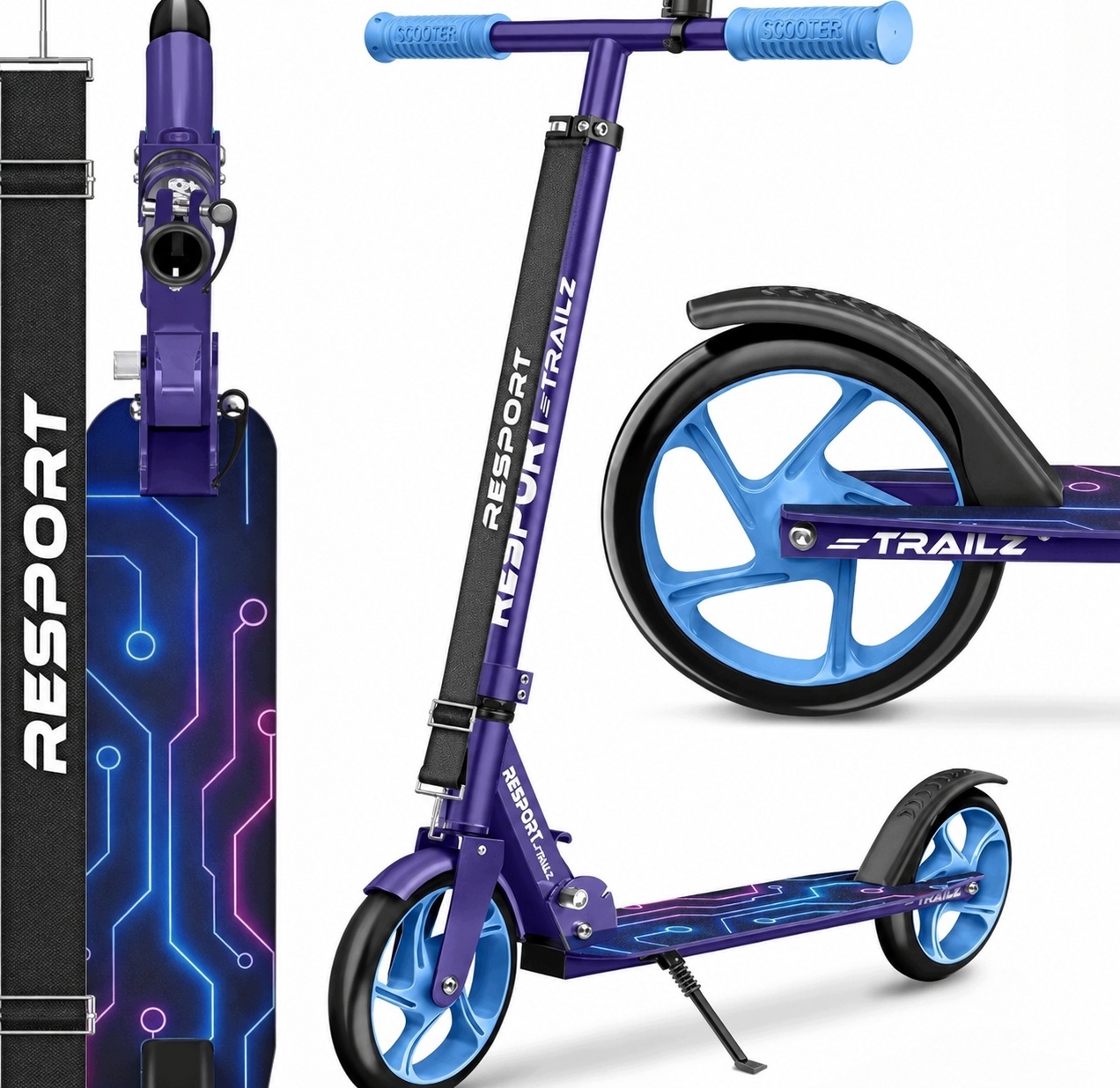 Hulajnoga Miejska Składana Dziecięca 200MM ABEC-7 Regulowana Wysokość 100KG