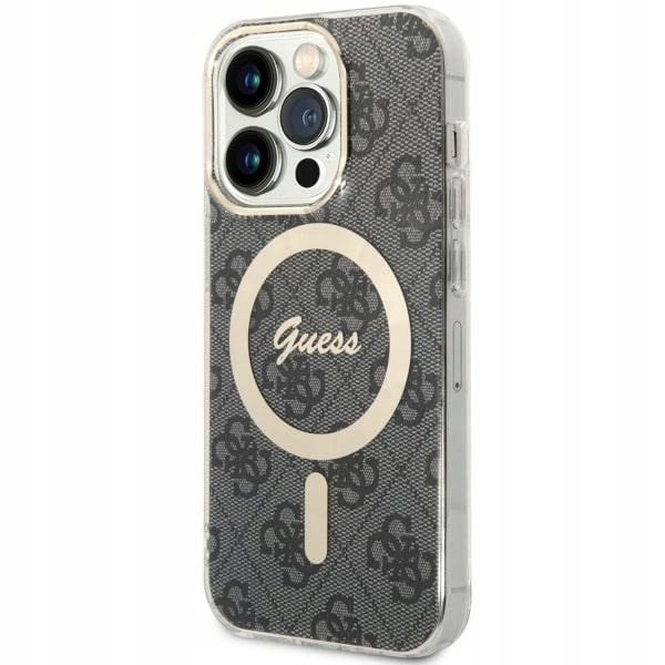 Pouzdro Guess GUHMP14LH4STK pro Apple iPhone 14 Pro černá/černá hardcase 4G MagSa