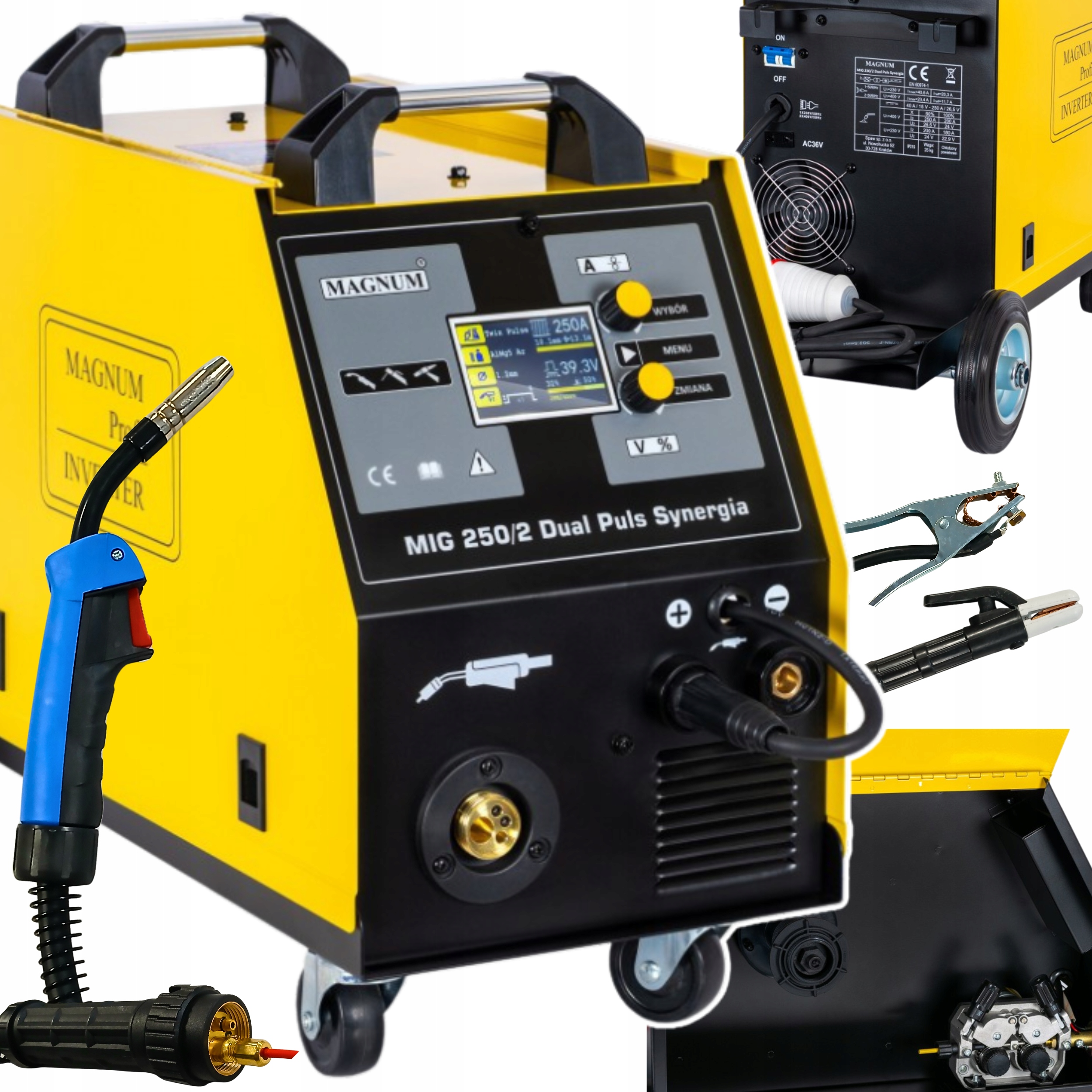 Spawarka inwertorowa migomat Magnum Mig 250/2 Dual Puls Synergia do miga