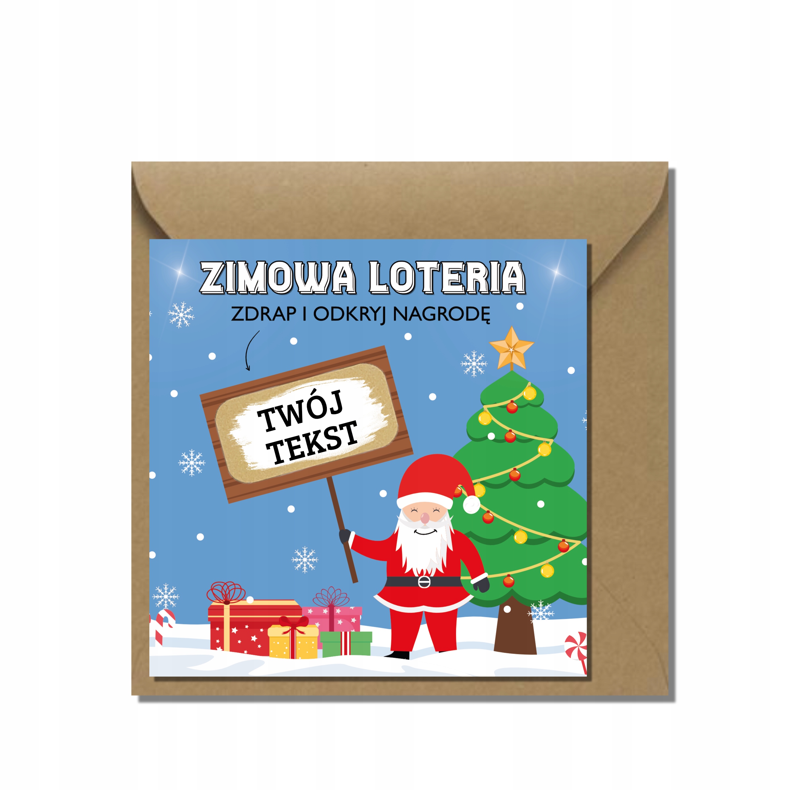 

Zdrapka Kupon Zimowa Loteria Dowolny Tekst