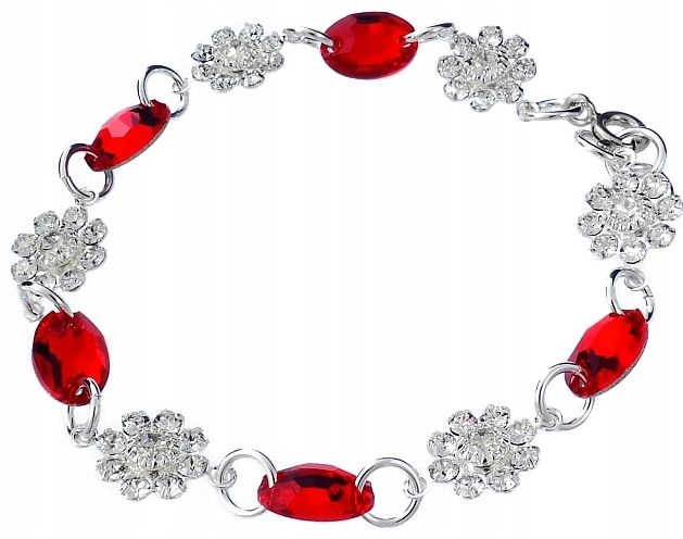 Náramek Krystaly Stříbro Red Feel Arande